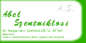 abel szentmiklosi business card